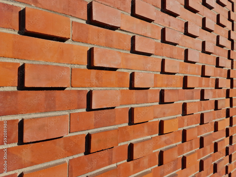 Obraz premium Orange brick wall background texture. pattern, texture, background