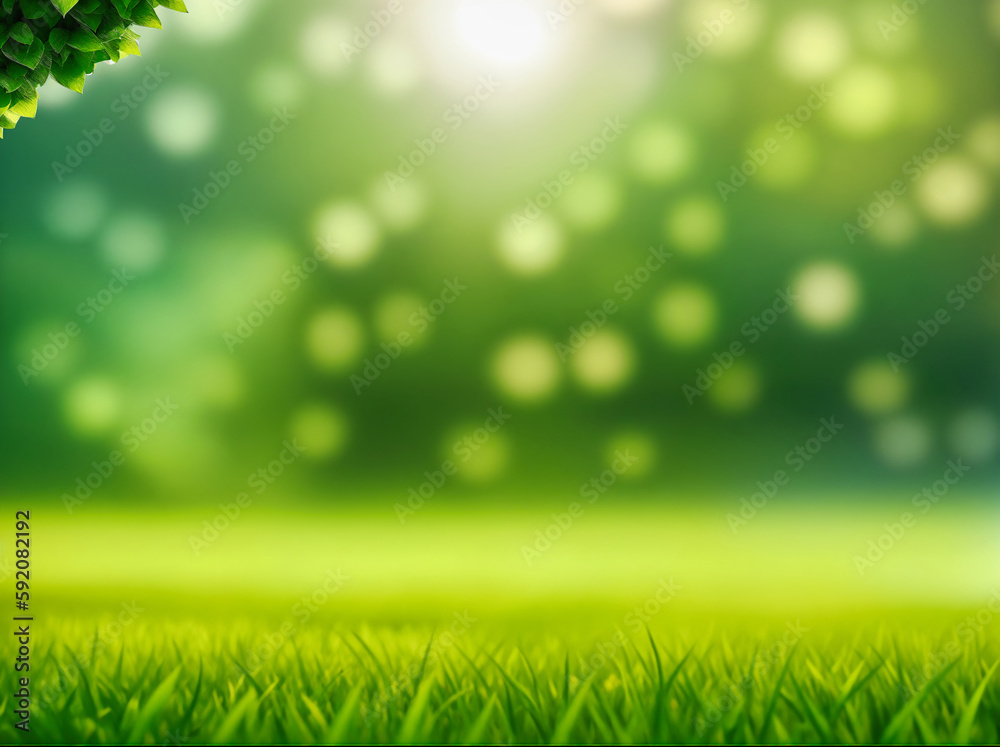 Green blurred background and sunlight Green blurred background and sunlight