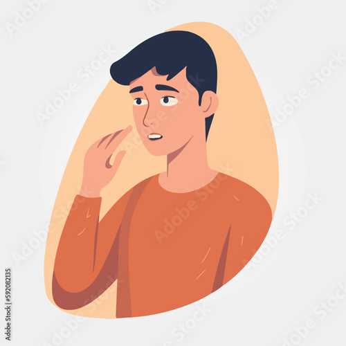man in doubt thinking, vector illustration