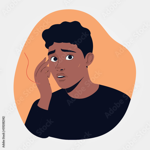 man with impressed expression, vector illustration.