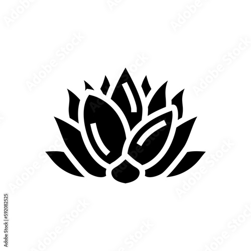 lotus flower yoga relax glyph icon vector illustration