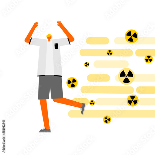 Cartoon characters designed for beware radioactive.