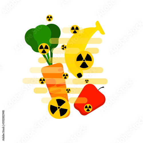 Radioactive contamination in a vegetable.