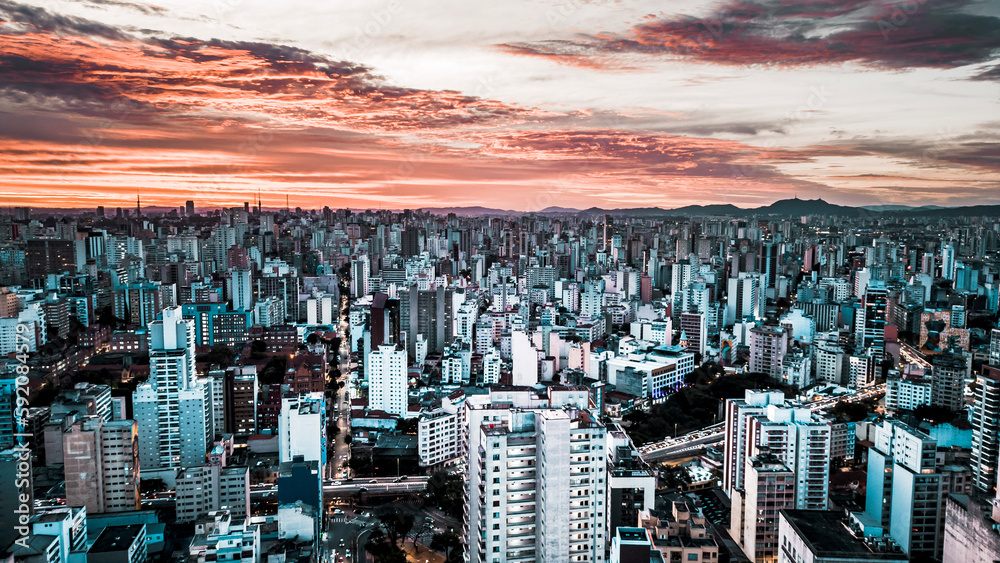 Paisagem Urbana Metrópole Cidade São Paulo Capital Centro Prédios ...