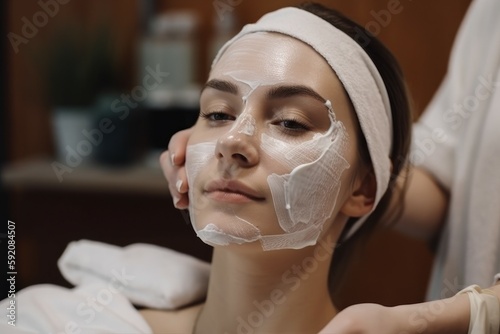 Woman in a beauty salon on spa treatments. AI generated, human enhanced