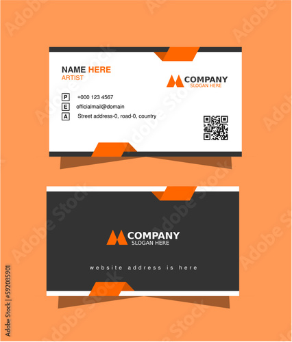 Professional business card design or simple business card layout.