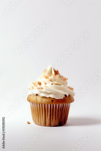 Cupcake isolated on a white background. Generative AI