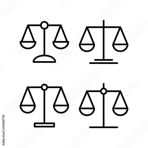 Scales icon vector illustration. Law scale icon. Justice sign and symbol