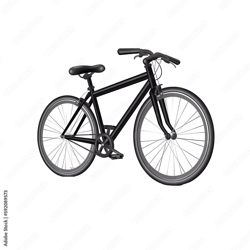 bicycle isolated on white, created with Generative AI Technology