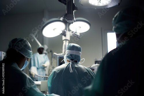 Doctors operate in the operating room. Generative ai