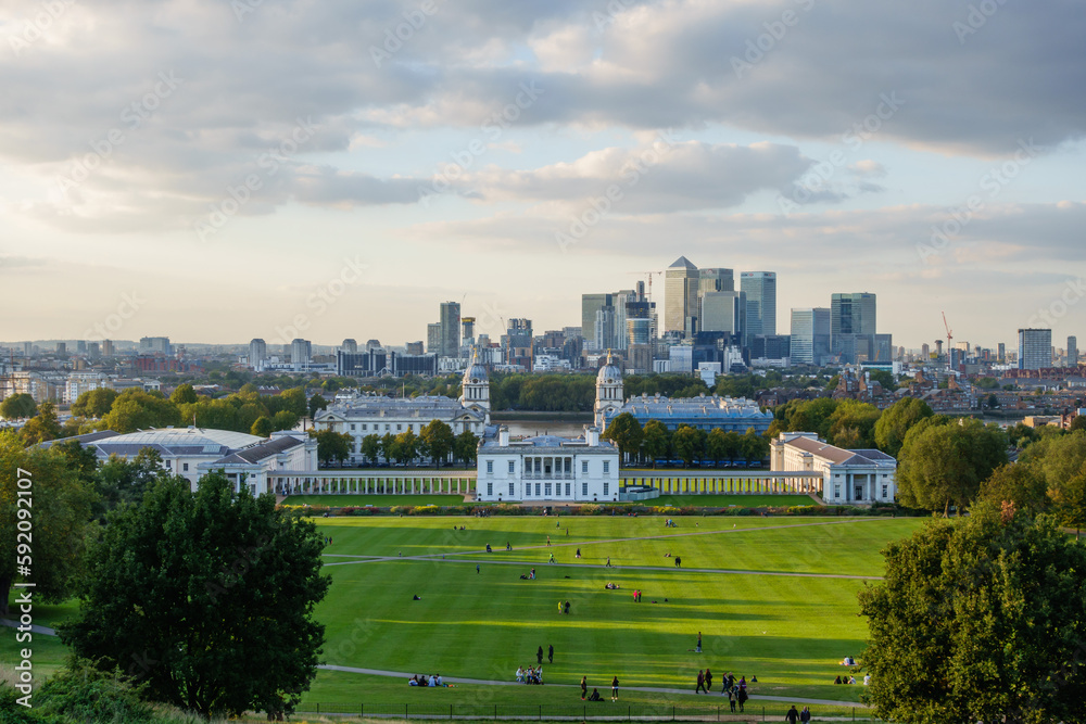 Canary Wharf view from the Greenwich hill
