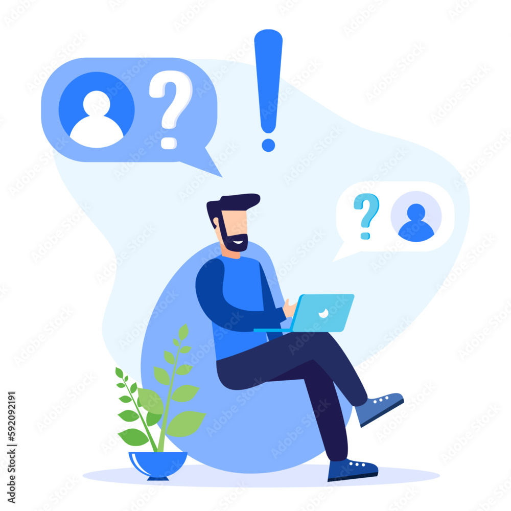 Illustration vector graphic cartoon character of question and answer Illustration vector graphic cartoon character of question and answer