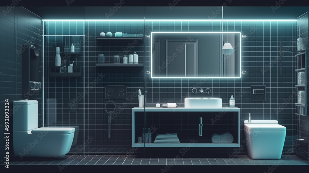 Bathroom interior design.generative ai Bathroom interior design.generative ai