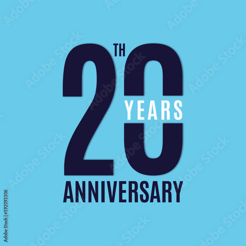 20 years anniversary celebration or birthday card free vector