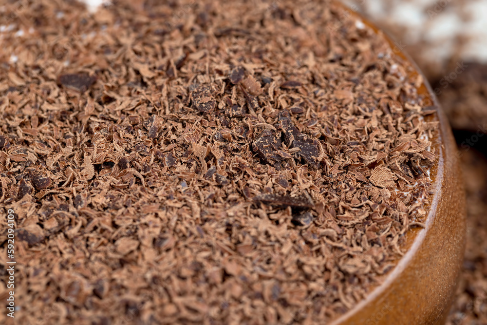 Creamy yogurt with chocolate close up Creamy yogurt with chocolate close up