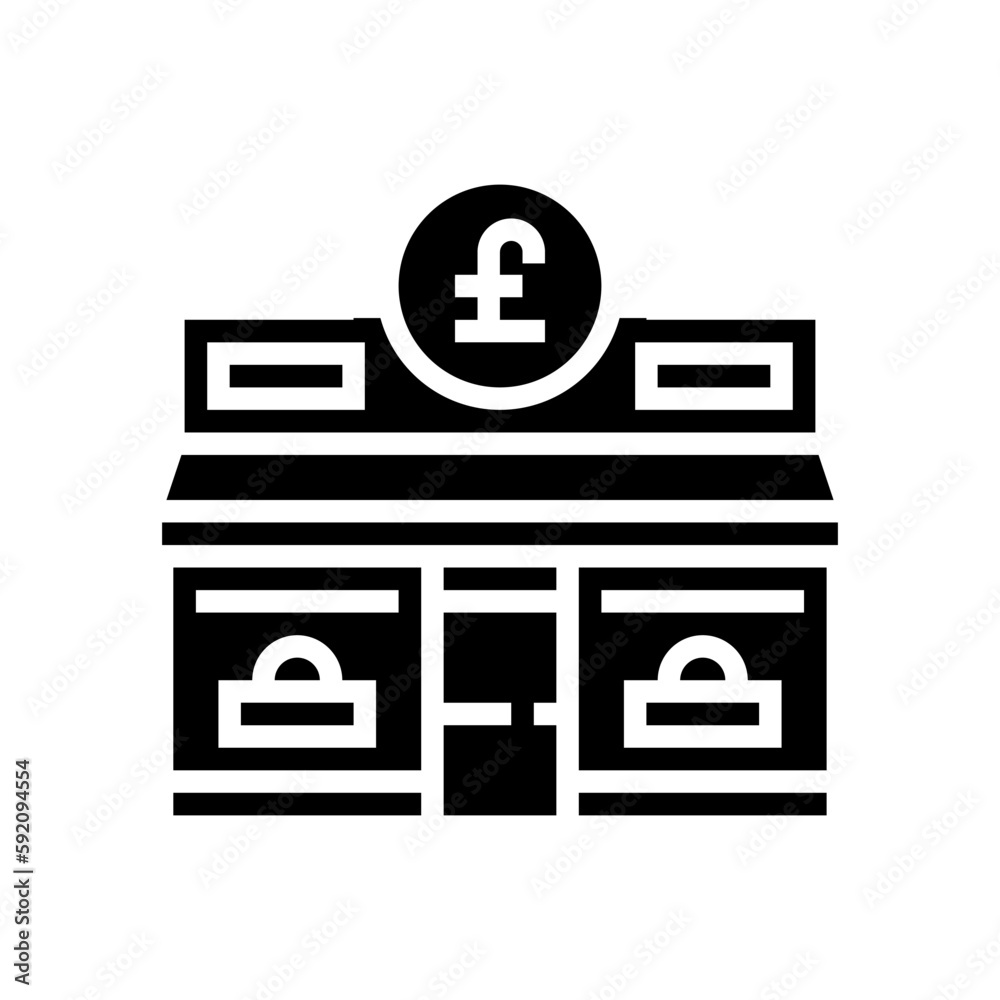 pound shop store glyph icon vector illustration pound shop store glyph icon vector illustration