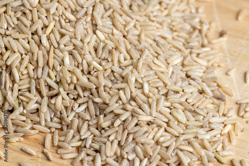 Natural brown rice for cooking healthy food