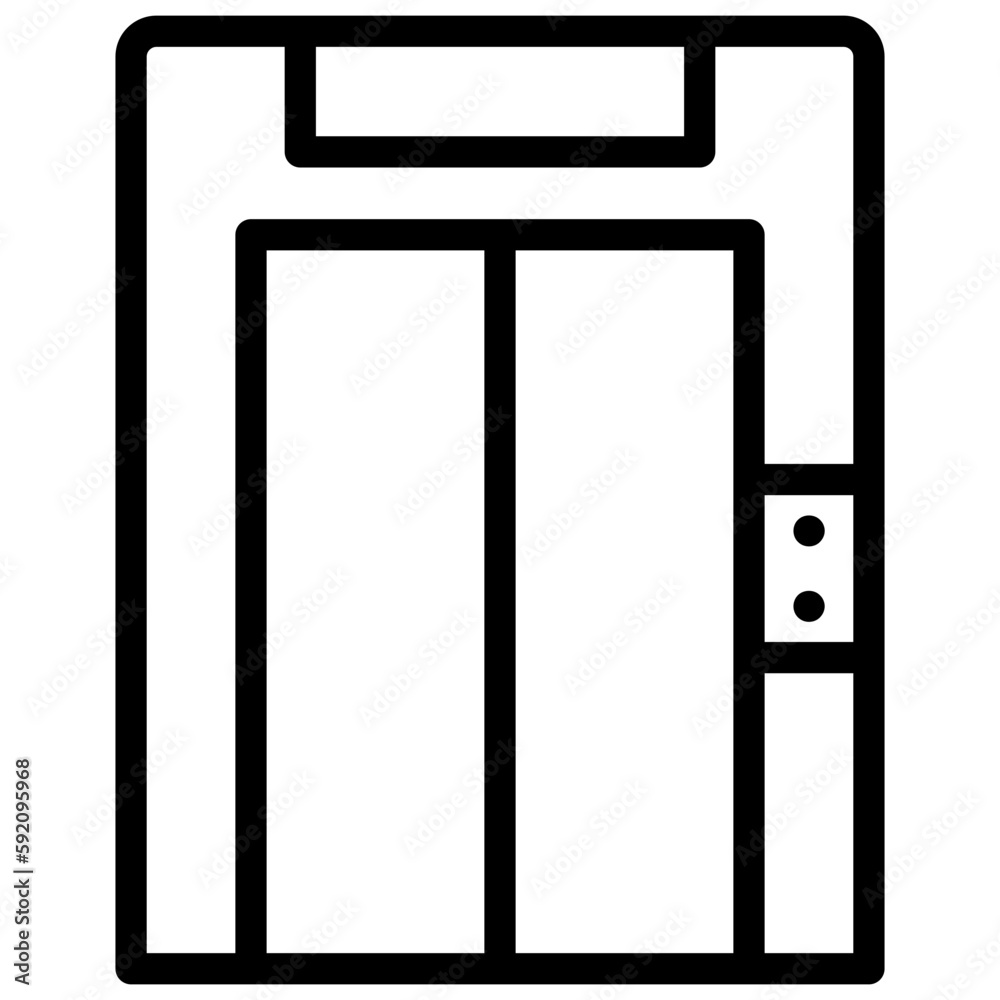 lift elevator illustration icon design with outline