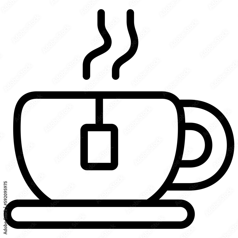 tea illustration icon design with outline tea illustration icon design with outline