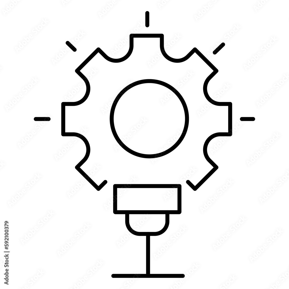 Innovative Mechanisms, Technological Advancement, Efficient Systems, Smart Manufacturing, Inventive Design vector line icon with editable stroke. Innovative Mechanisms, Technological Advancement, Efficient Systems, Smart Manufacturing, Inventive Design vector line icon with editable stroke.