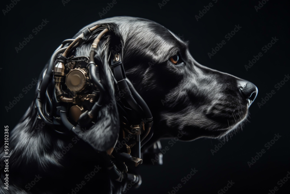 a device that translate animal thoughts into human language, future concept, generative ai a device that translate animal thoughts into human language, future concept, generative ai