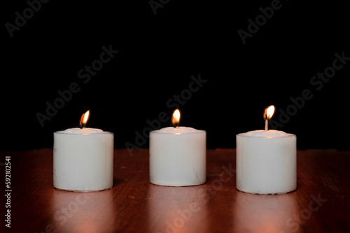 candles on red background