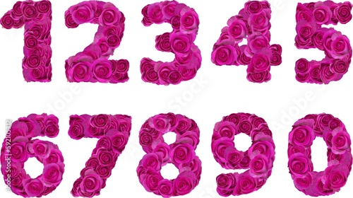 font with pink roses