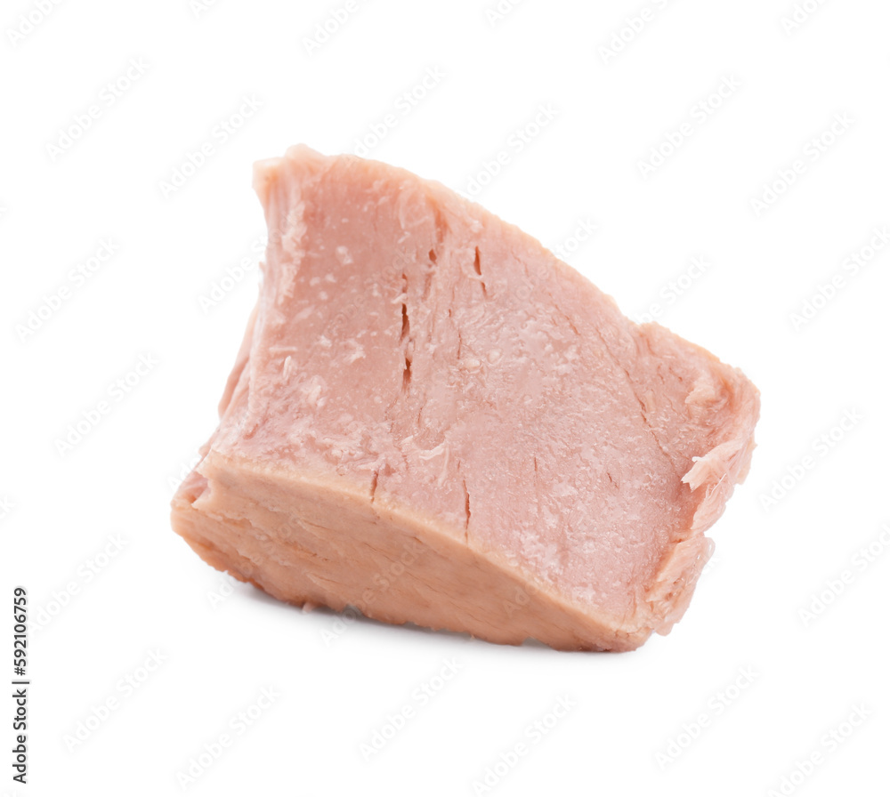 Delicious canned tuna chunk isolated on white Delicious canned tuna chunk isolated on white