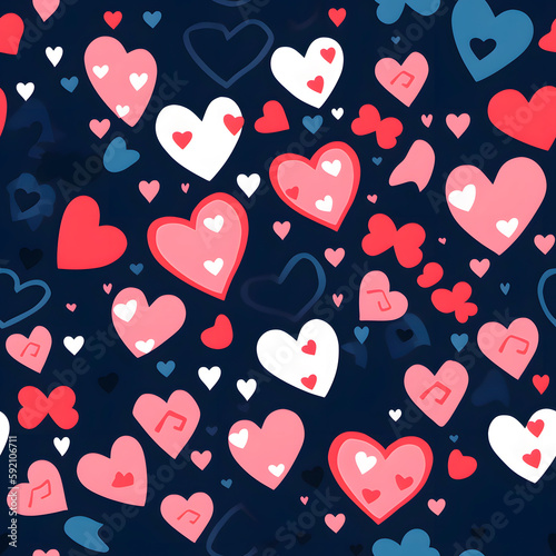 Seamless minimalist and abstract image of hearts pattern. Simple tile texture of valentine pattern for fabric, textile, gift wrap and commercial design.