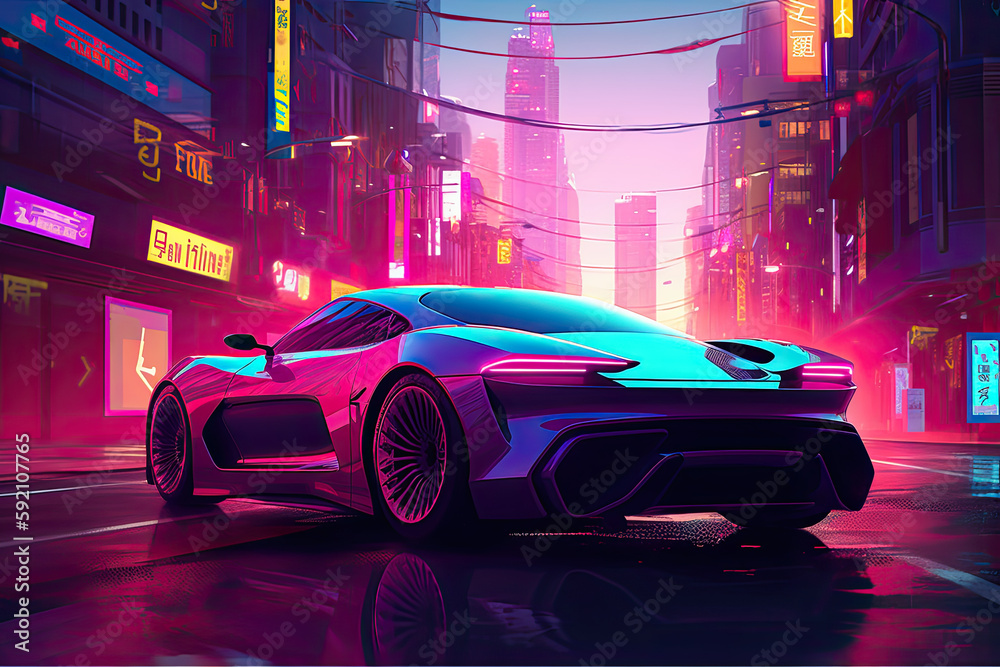 Midjourney Generative AI Robot Driving a Cool Sports Car Midjourney Generative AI Robot Driving a Cool Sports Car