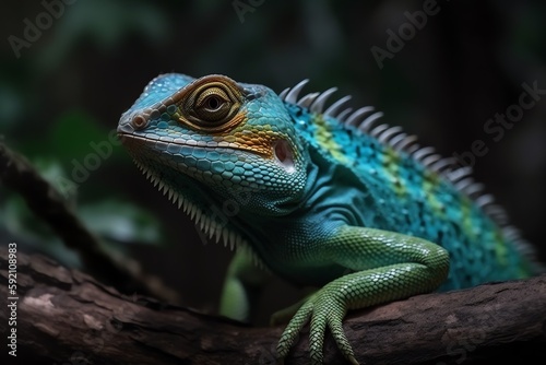 Close up photo of lizard, generative ai