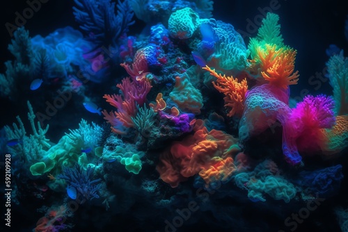 Colorful coral underwater world landscape generative ai © Outkast