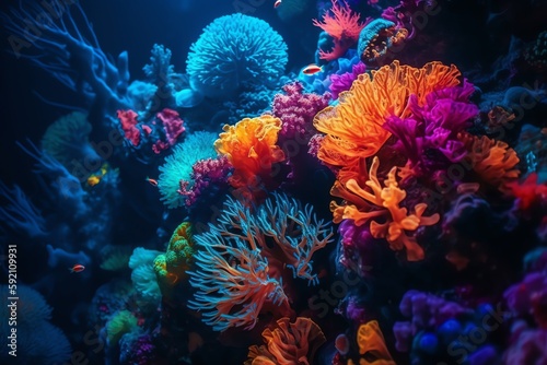 Colorful coral underwater world landscape generative ai © Outkast