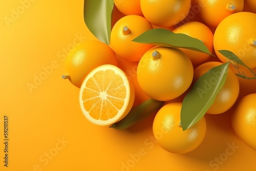 photo of ripe orange juicy generative ai