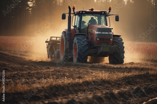 tractor in the field created with Generative AI technology © Robert Herhold