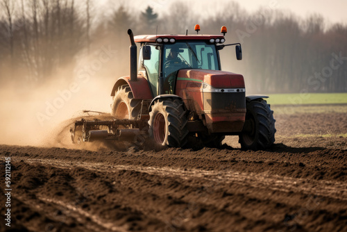 tractor in the field created with Generative AI technology