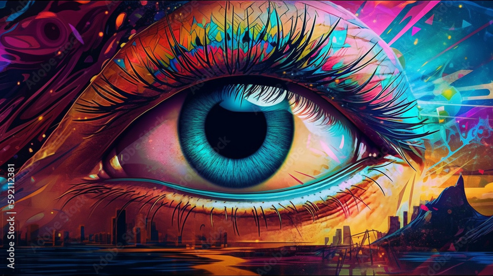 Colourful eye of the person