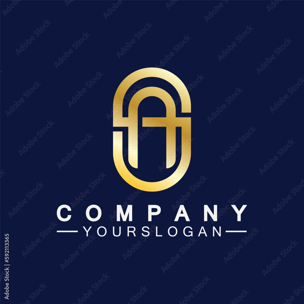 Alphabet letters monogram logo AS,SA,A and S, elegant and Professional gold color letter icon design Alphabet letters monogram logo AS,SA,A and S, elegant and Professional gold color letter icon design