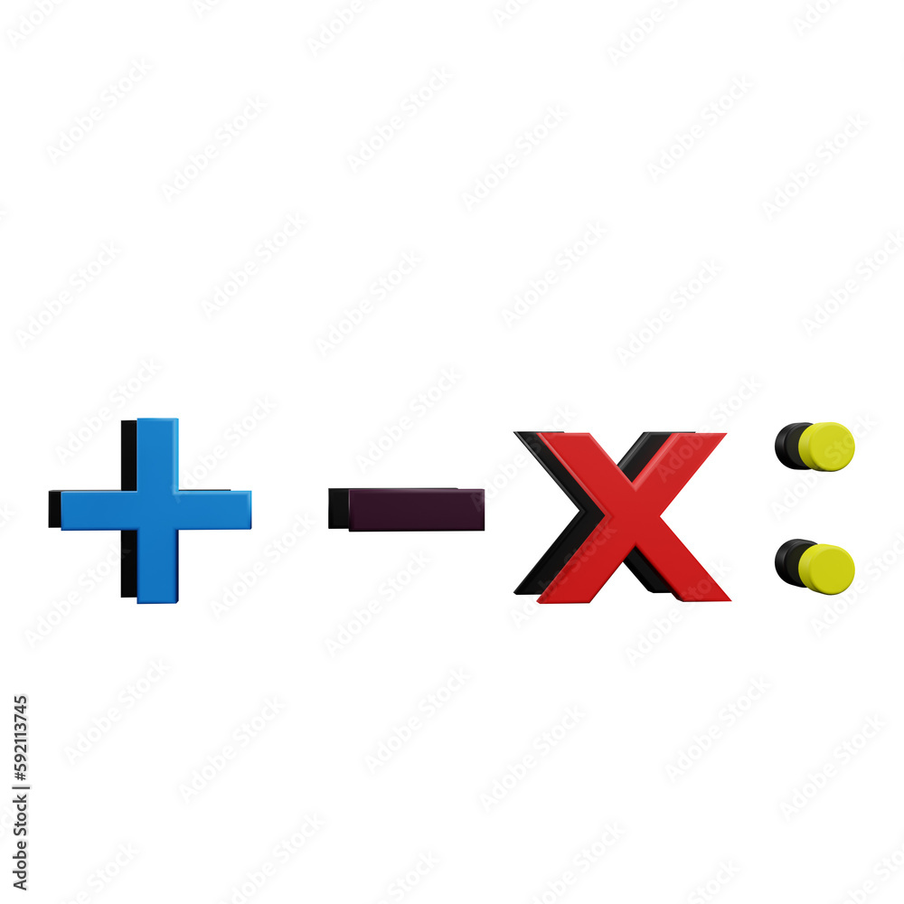 Obraz premium plus and minus signs 3d illustration