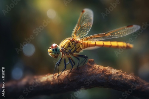close up of dragonfly on branch © Tebha Workspace