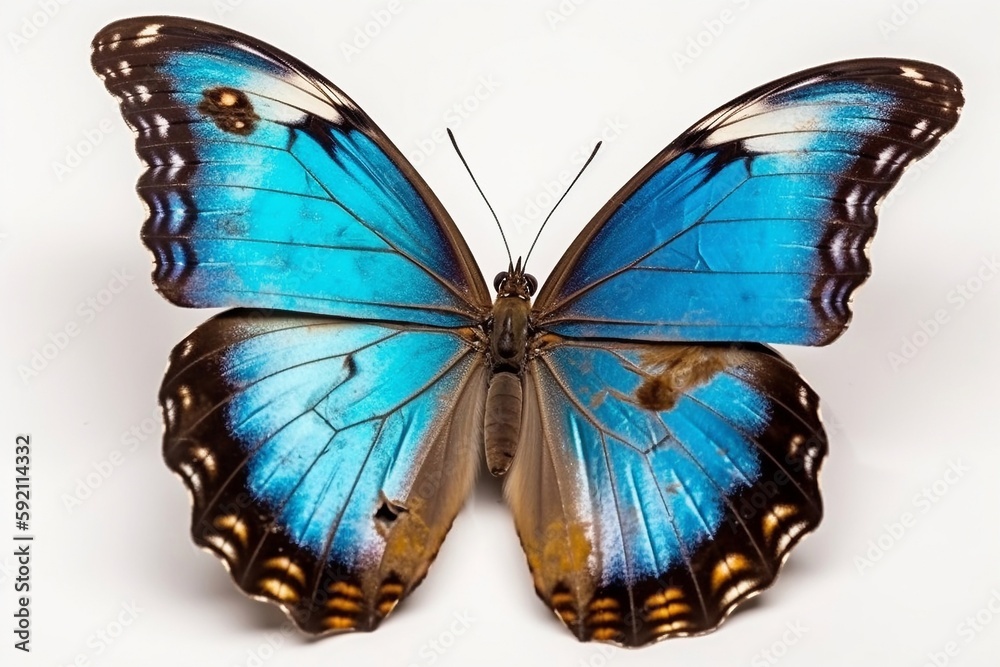 Fototapeta premium Preserved beautiful butterfly isolated on white
