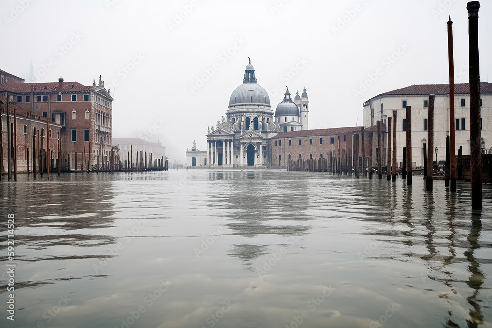 venice city grand canal, holiday theme created with Generative AI technology