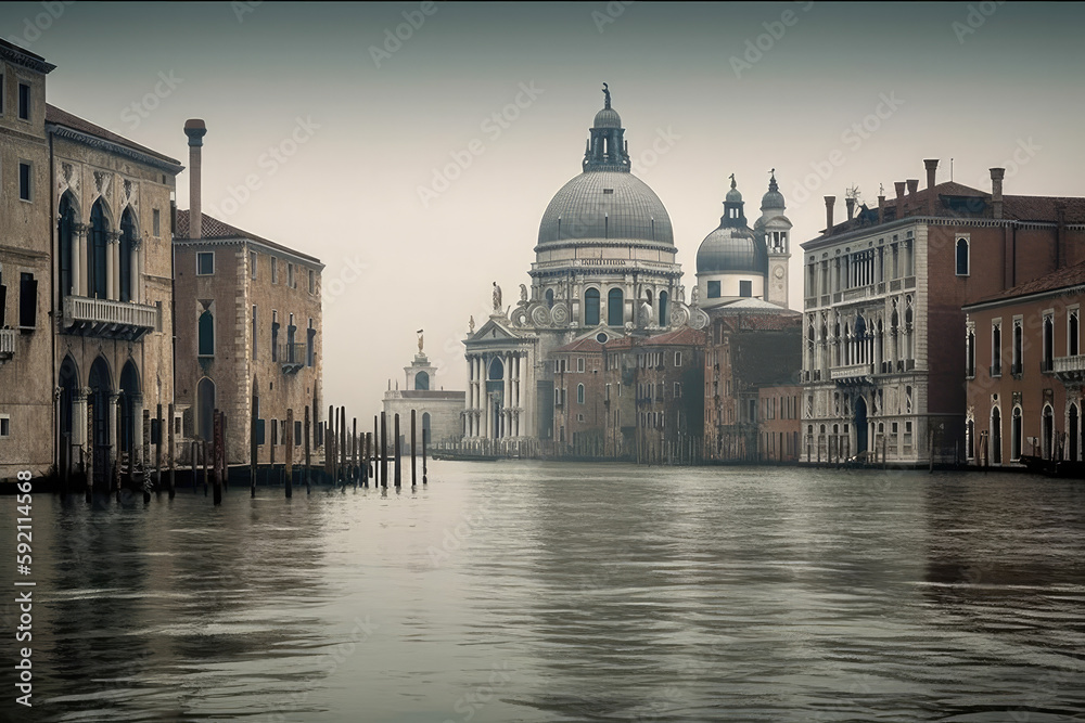 venice city grand canal, holiday theme created with Generative AI technology