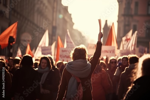 United for a change: people protesting in the city