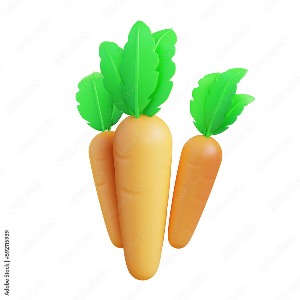 Generative Ai 3d Illustration of carrot vegetable Generative Ai 3d Illustration of carrot vegetable