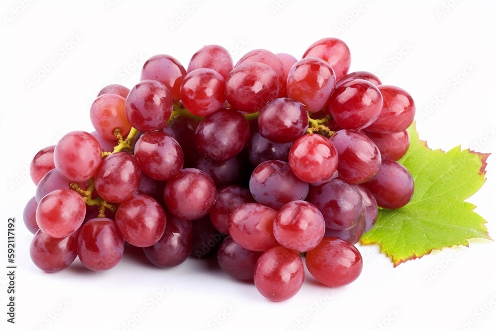 bunch of grapes with leaf isolated on white bunch of grapes with leaf isolated on white