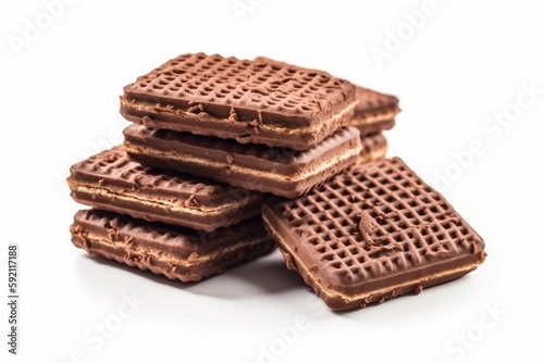 chocolate wafer isolated on white