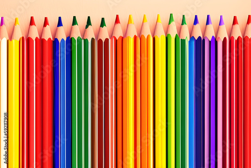 color pencils isolated on white background