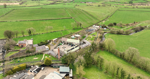 Aerial view of The Mill in Cloughmills Village Ballymena Co Antrim Northern Ireland photo
