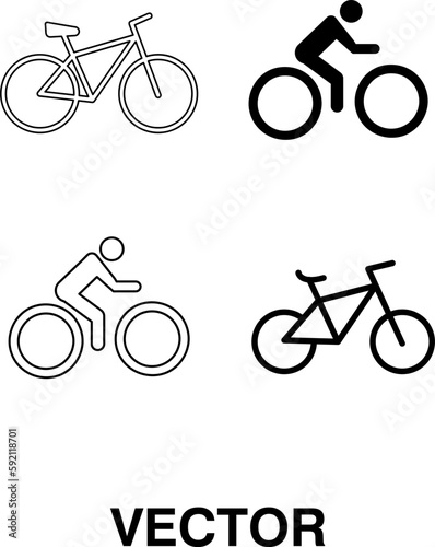  Bicycle. Bike icon vector in flat style. bicycle icon set on white background..eps